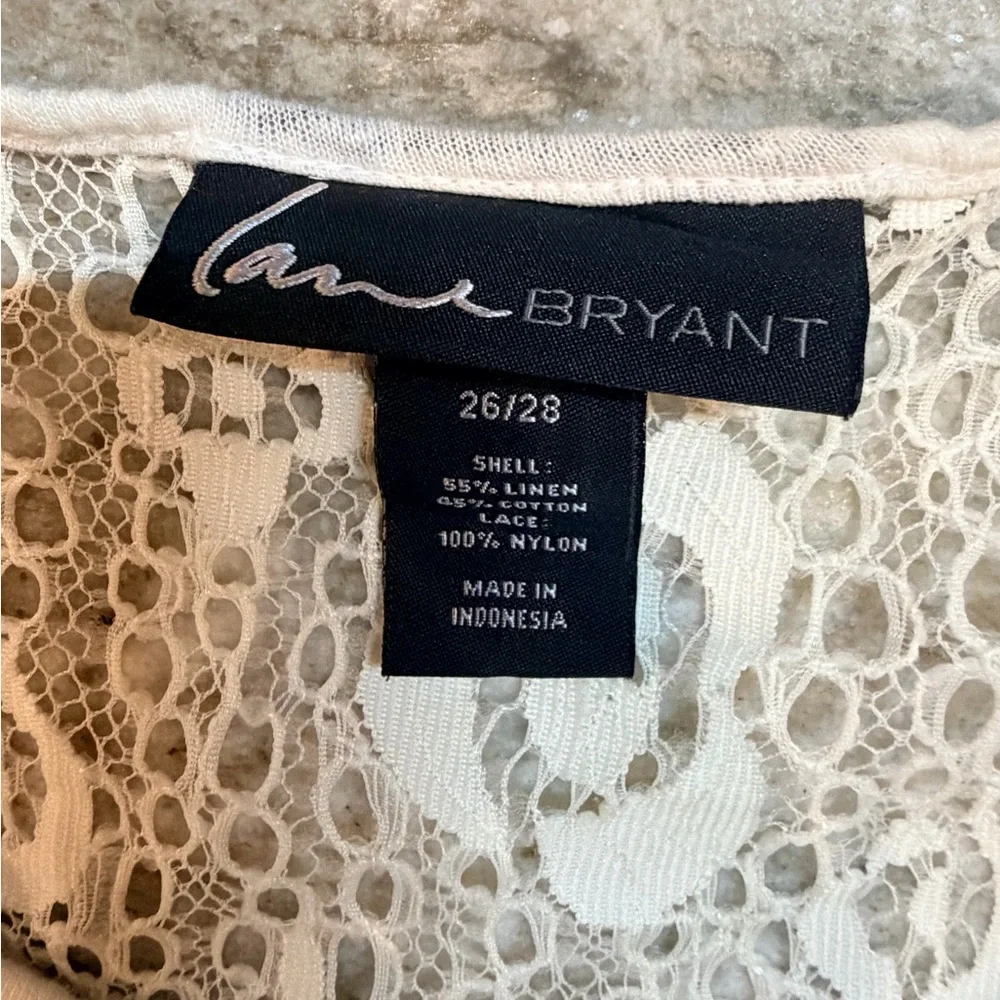 Lane Bryant White Crochet-Back Short Sleeve Top - Picture 5 of 9